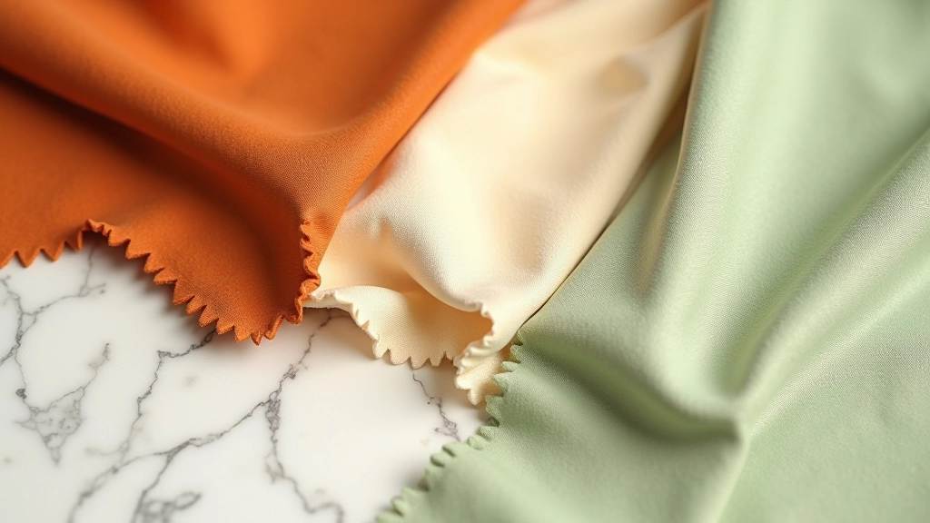 Sezon renk paletinin örneğini gösteren tekstil örnekleri ve kumaş swatchleri