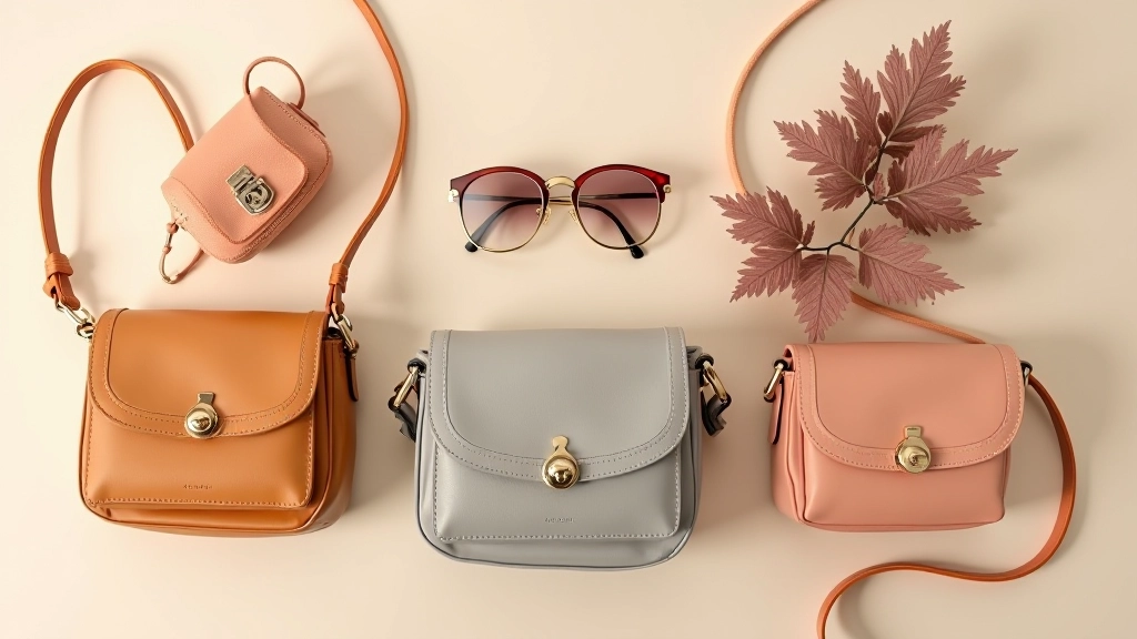 Stilist tarafından tasarlanmış mini çanta ve gözlük kombinasyonları