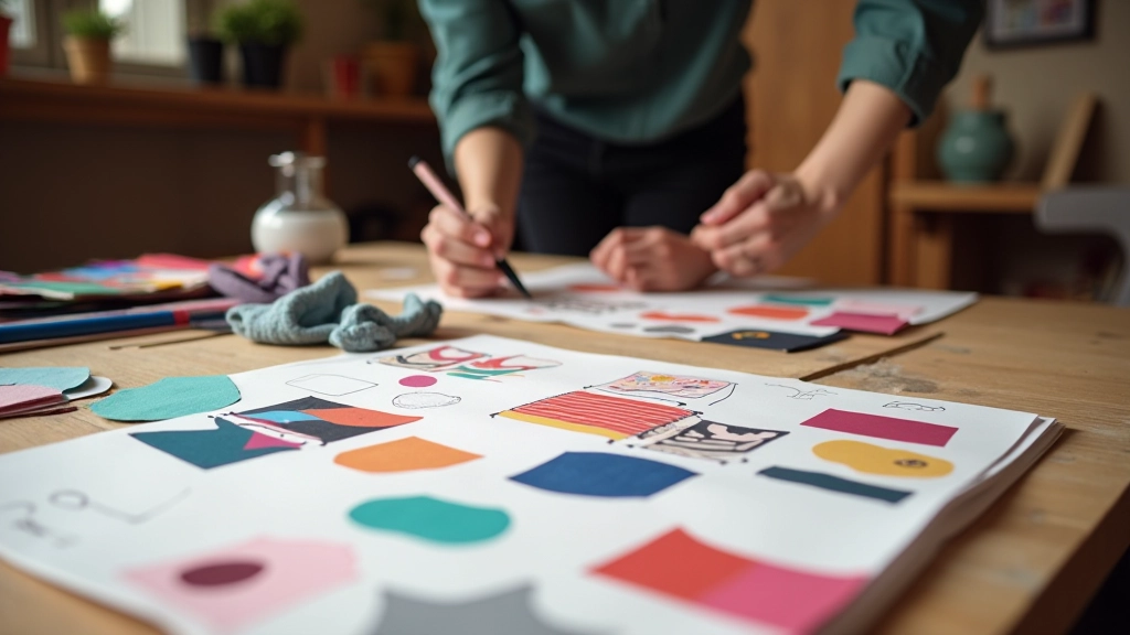 Türk tasarımcı atölyesinde renkli kumaşlar ve desen örnekleri sergileniyor